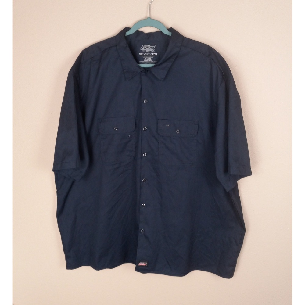Genuine Dickies TempControl Cooling Work Shirt Mens 3XL Navy Blue Short Sleeve
